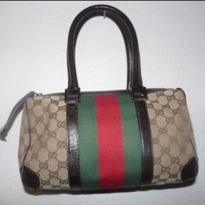 Vintage Gucci Web Canvas Medium Bag